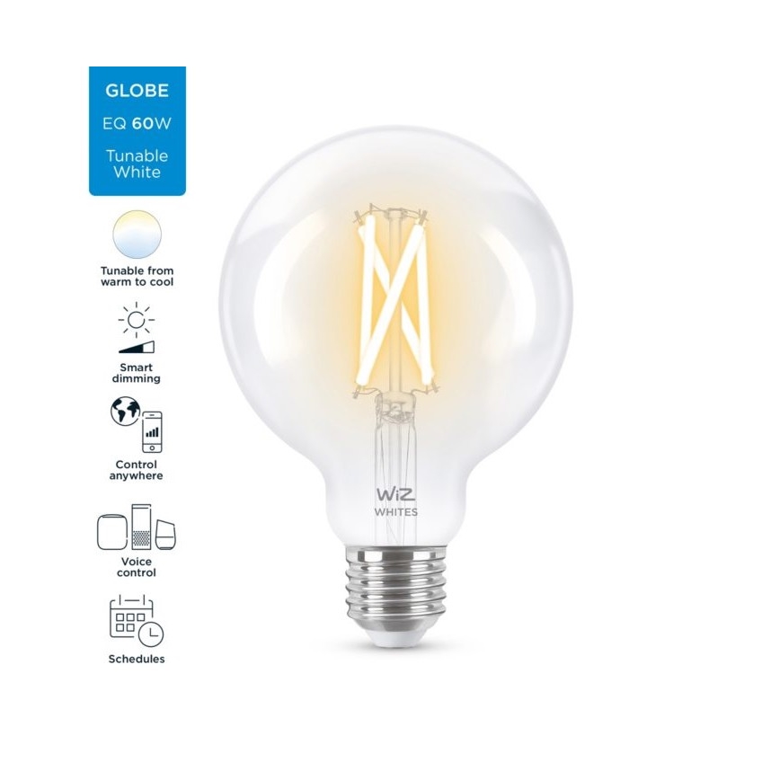 LED Dimbar glödlampa FILAMENT G95 E27/6,7W/230V 2700-6500K CRI 90 Wi-Fi - WiZ