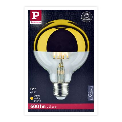 LED Dimbar glödlampa med sfärisk spegelkåpa E27/6,5W/230V - Paulmann 28675