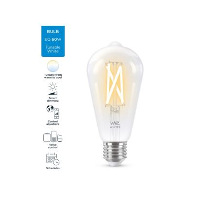 LED Dimbar glödlampa FILAMENT ST64 E27/6,7W/230V 2700-6500K CRI 90 Wi-Fi - WiZ