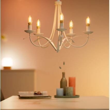 LED Dimbar glödlampa VINTAGE FILAMENT C35 E14/4,9W/230V 2000-5000K CRI 90 Wi-Fi - WiZ