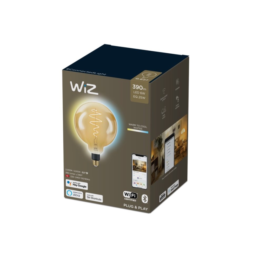 LED Dimbar glödlampa VINTAGE FILAMENT G200 E27/6W/230V 2000-5000K CRI 90 Wi-Fi - WiZ