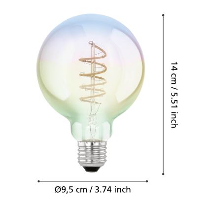 LED dimbar glödlampa VINTAGE G95 E27/4W/230V 2000K - Eglo 110207