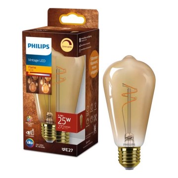 LED dimbar glödlampa VINTAGE Philips ST64 E27/3,1W/230V 1800K