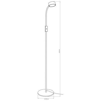 LED Ljusreglerad beröring golvlampa BRUNO LED/3W/230V 3000/4000/6500K svart