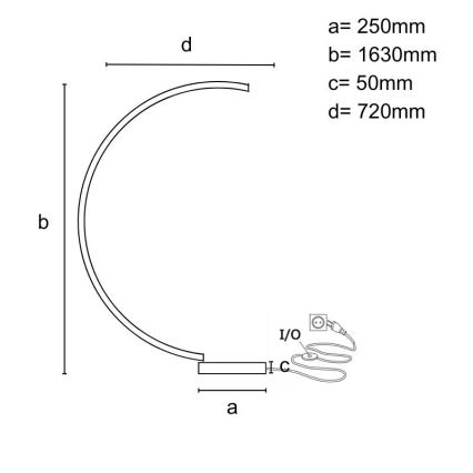 LED dimbar golvlampa LED/28W/230V 3000-6500K + fjärrkontroll