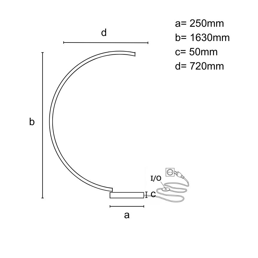 LED dimbar golvlampa LED/28W/230V 3000-6500K + fjärrkontroll