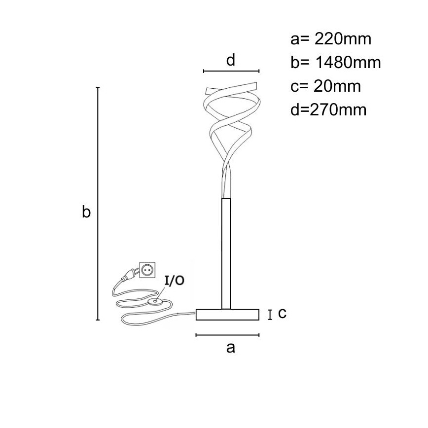 LED Dimbar golvlampa LED/50W/230V 3000-6500K grå + fjärrkontroll