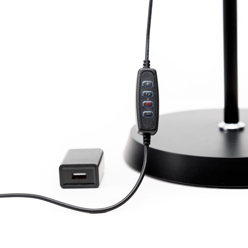 LED Dimbar golvlampa SIGNUS LED/10W/230V 3000/4500/6500K svart