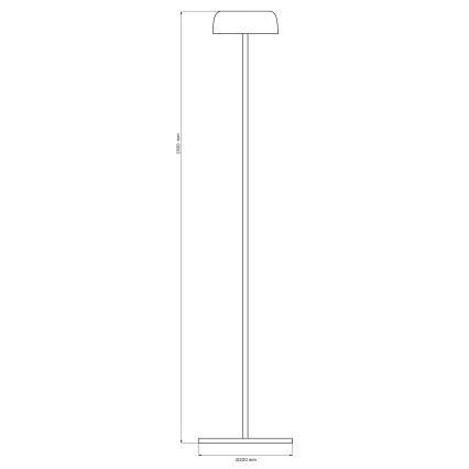 LED Ljusreglerad beröring utomhus golvlampa TRYPOLIS LED/2W/5V USB 1800 mAh IP44 svart