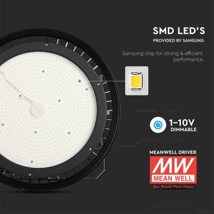 LED Dimbart industribelysning High Bay LED/500W/230V 4000K IP65 svart
