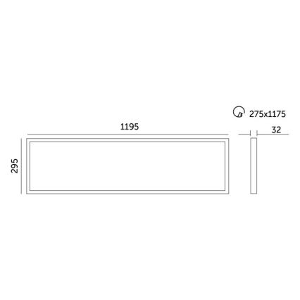 LED dimbar infälld panel CAPRI LED/25/36/40W/230V 3000/4000/5700K IP44 30x120 cm