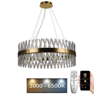 LED Dimbar kristallkrona på kabel LED/110W/230V 3000-6500K guld + fjärrkontroll