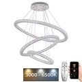 LED Dimbar kristallkrona på kabel LED/210W/230V 3000-6500K silver + fjärrkontroll