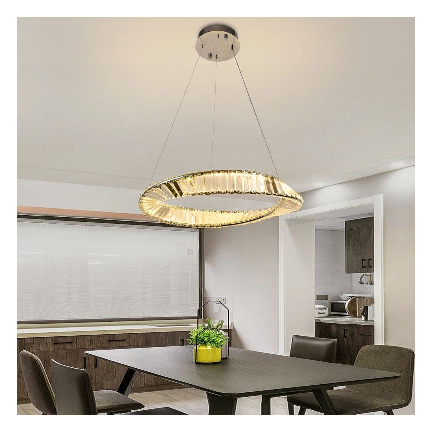 LED Dimbart kristallkrona på kabel LED/40W/230V 3000-6500K + fjärrkontroll