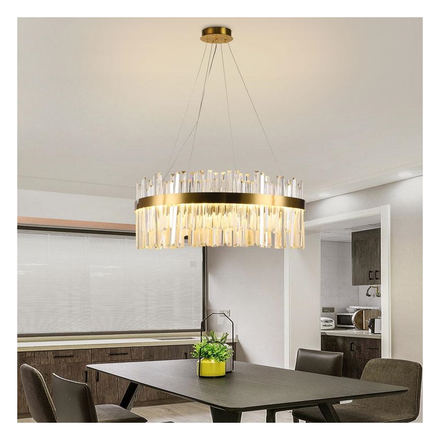 LED Dimbar kristallkrona på kabel LED/80W/230V 3000-6500K + fjärrkontroll