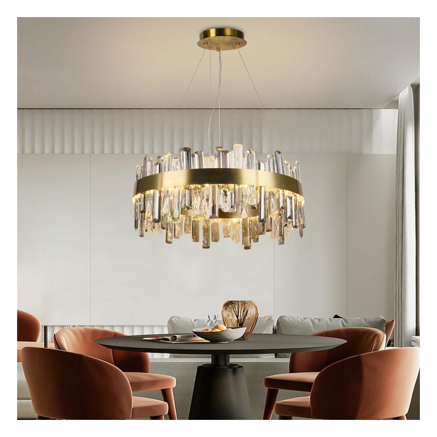 LED Dimbar kristallkrona på kabel LED/80W/230V 3000-6500K + fjärrkontroll