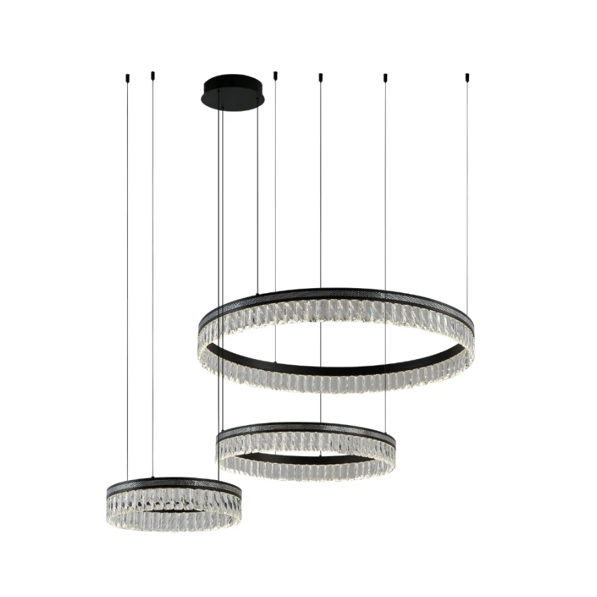 Dimbar LED-kristallkrona på vajer THALIA, 120W/230V, 3000–6000K — med fjärrkontroll