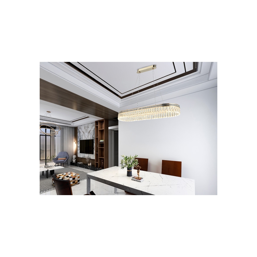 Dimbar LED-kristallkrona på vajer THALIA LED/50W/230V 3000-6000K + fjärrkontroll