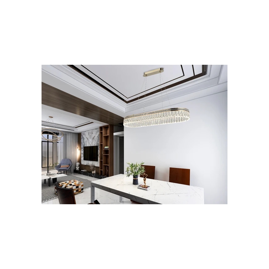 Dimbar LED-kristallkrona på vajer THALIA LED/50W/230V 3000-6000K + fjärrkontroll