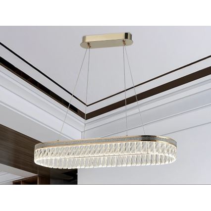 Dimbar LED-kristallkrona på vajer THALIA LED/50W/230V 3000-6000K + fjärrkontroll
