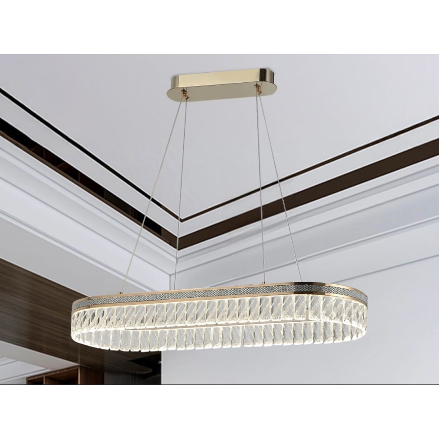 Dimbar LED-kristallkrona på vajer THALIA LED/50W/230V 3000-6000K + fjärrkontroll