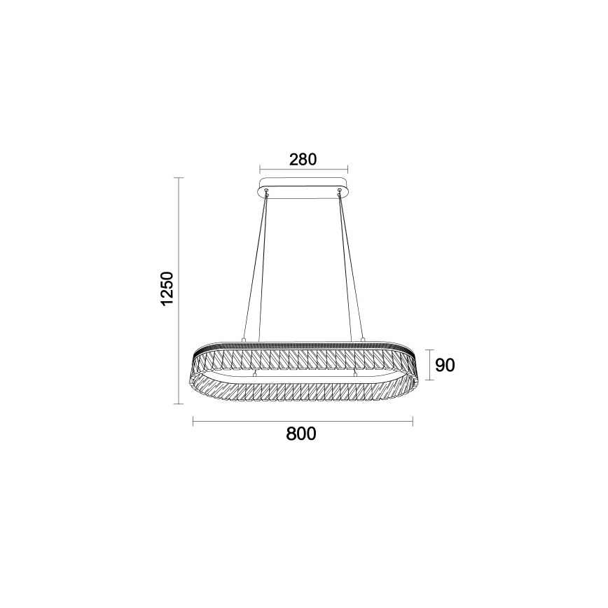 Dimbar LED-kristallkrona på vajer THALIA LED/50W/230V 3000-6000K + fjärrkontroll