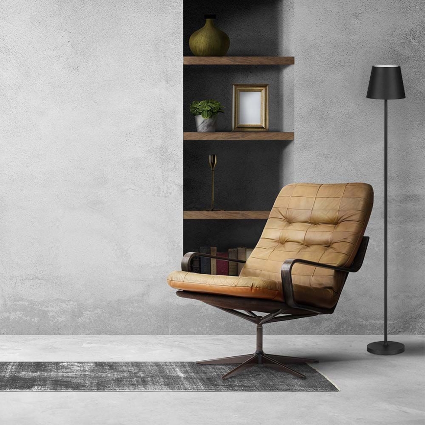 LED Dimbara uppladdningsbara golvlampa 3-i-1 LED/4W/5V 4400 mAh 3000K IP54 svart