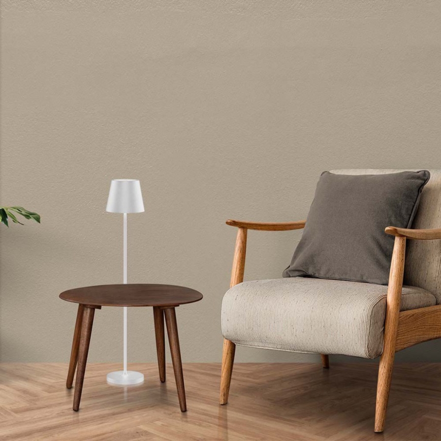 LED Dimbart uppladdningsbar golvlampa 3-i-1 LED/4W/5V 4400 mAh 3000K IP54 vit