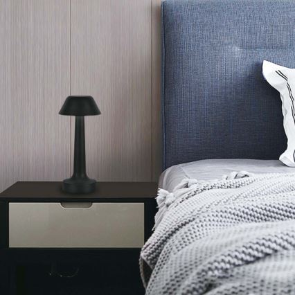 LED Dimbart uppladdningsbart pekbordslampa LED/1W/5V 3000-6000K 1800 mAh svart