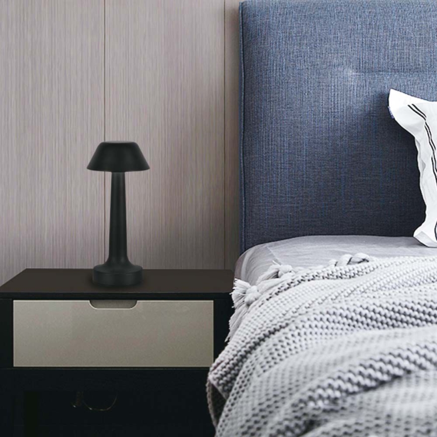 LED Dimbart uppladdningsbart pekbordslampa LED/1W/5V 3000-6000K 1800 mAh svart