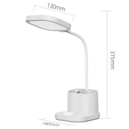 LED Dimbart uppladdningsbart skrivbordslampa med hållare och powerbank LED/5W/5V 2400mAh