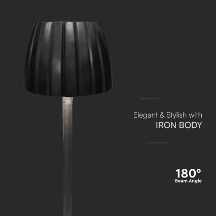 LED Dimbart uppladdningsbart touchbordslampa LED/2,7W/5V 3000/4000/6000K 1800 mAh svart