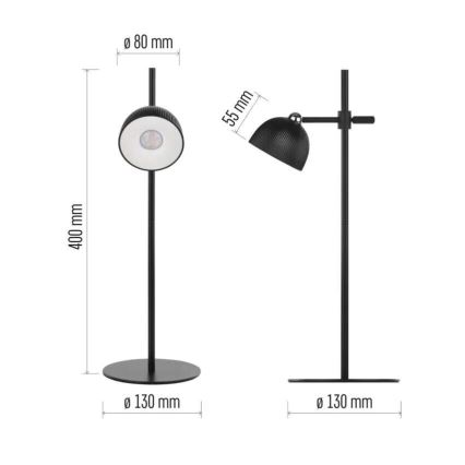 LED Dimbart uppladdningsbart skrivbordslampa magnetisk 4-i-1 LED/4,2W/3,7V 4000K 1200mAh svart