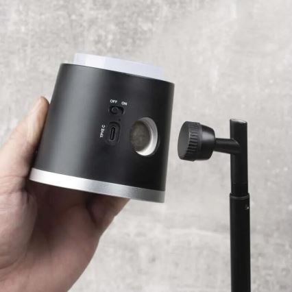 LED Dimbart uppladdningsbart skrivbordslampa 4-i-1 LED/6W/3,7V 3000K/4000K/6500K 1500mAh svart