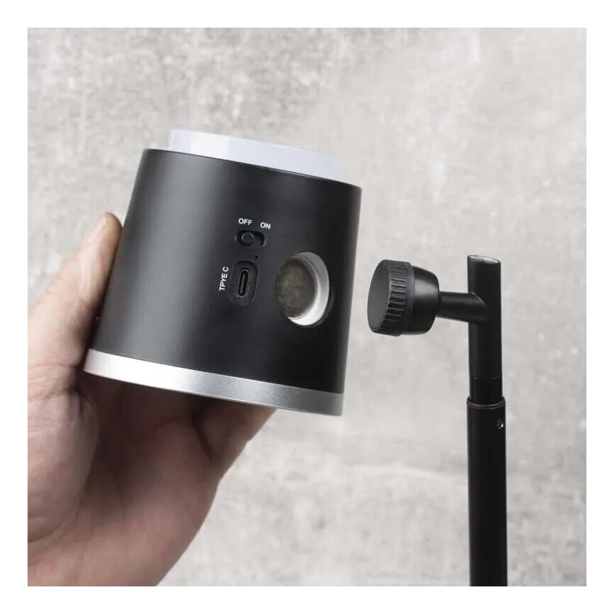 LED Dimbart uppladdningsbart skrivbordslampa 4-i-1 LED/6W/3,7V 3000K/4000K/6500K 1500mAh svart