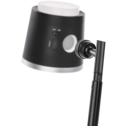 LED Dimbart uppladdningsbart skrivbordslampa 4-i-1 LED/6W/3,7V 3000K/4000K/6500K 1500mAh svart