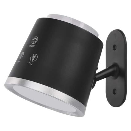 LED Dimbart uppladdningsbart skrivbordslampa 4-i-1 LED/6W/3,7V 3000K/4000K/6500K 1500mAh svart