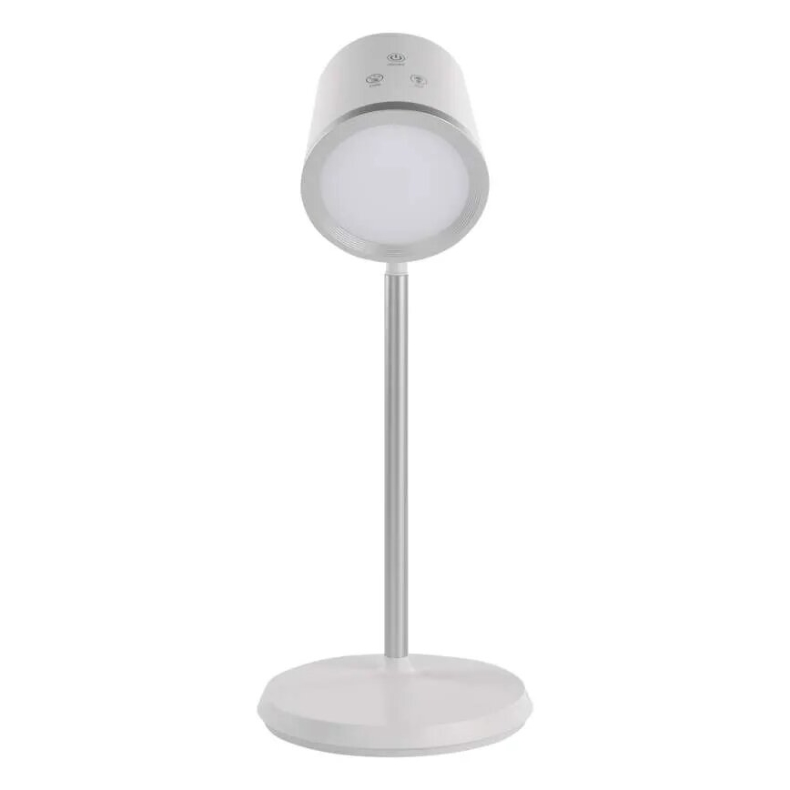 LED Dimbart uppladdningsbart skrivbordslampa 4-i-1 LED/6W/3,7V 3000K/4000K/6500K 1500mAh vit