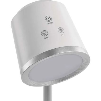 LED Dimbart uppladdningsbart skrivbordslampa 4-i-1 LED/6W/3,7V 3000K/4000K/6500K 1500mAh vit