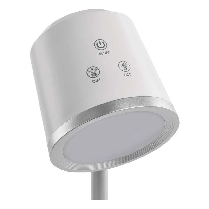 LED Dimbart uppladdningsbart skrivbordslampa 4-i-1 LED/6W/3,7V 3000K/4000K/6500K 1500mAh vit