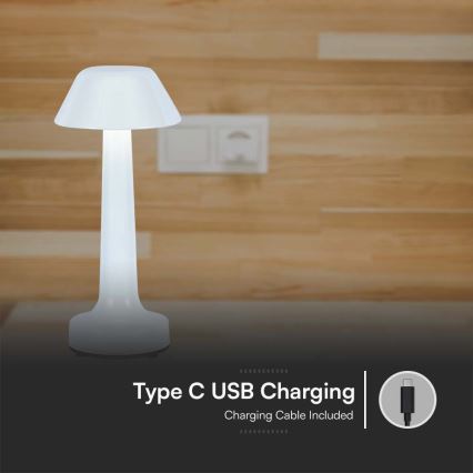 LED Dimbart uppladdningsbart touchbordslampa LED/1W/5V 3000-6000K 1800 mAh vit