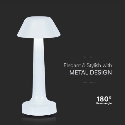 LED Dimbart uppladdningsbart touchbordslampa LED/1W/5V 3000-6000K 1800 mAh vit