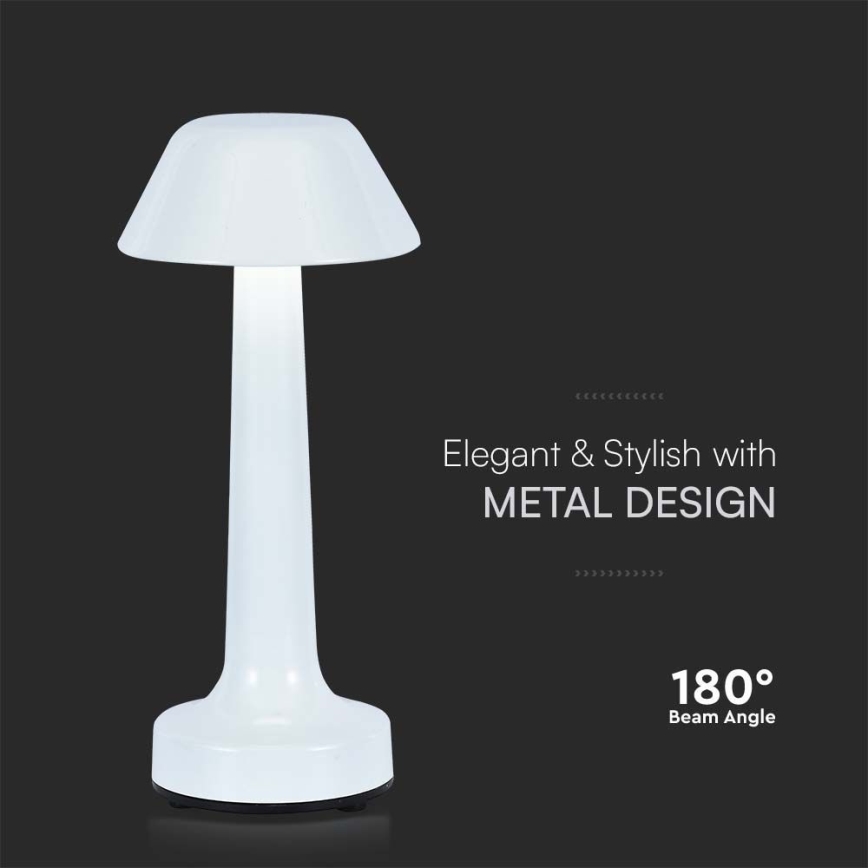 LED Dimbart uppladdningsbart touchbordslampa LED/1W/5V 3000-6000K 1800 mAh vit