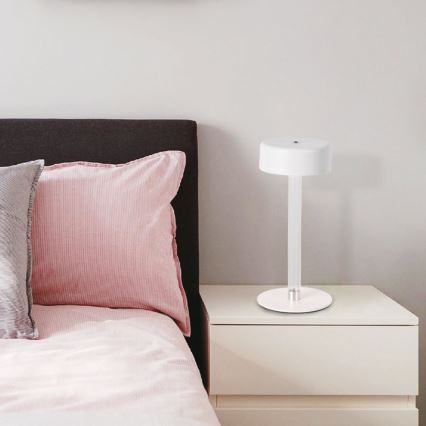 LED Dimbart uppladdningsbart touchbordslampa LED/3W/5V 3000-6000K 2400 mAh vit