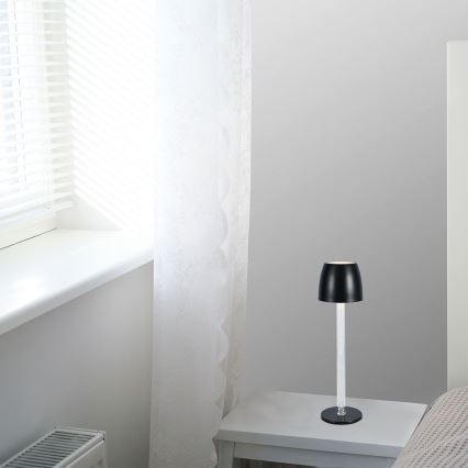 LED Dimbart uppladdningsbart touchbordslampa LED/3W/5V 3000K 1800 mAh svart