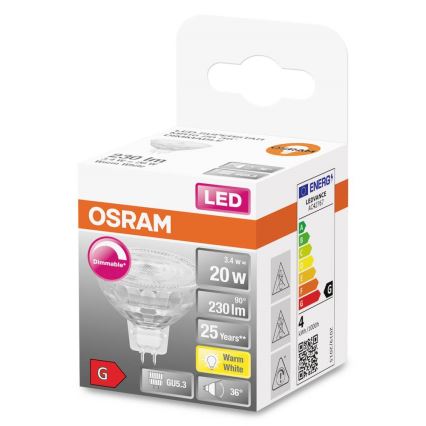 LED Dimbar lampa GU5,3/3,4W/230V 2700K CRI 90 - Osram