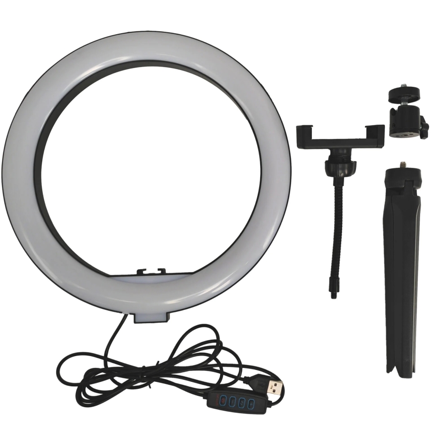 LED Dimbart ljus med stativ och hållare för vloggning LED/10W/5V 2700-6500K