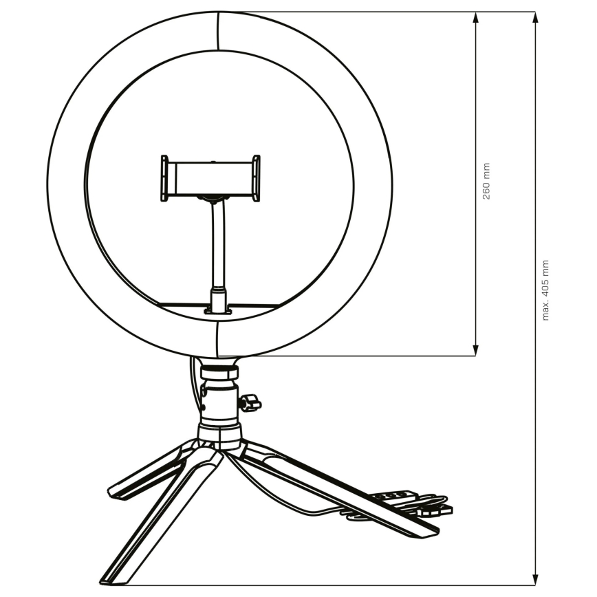 LED Dimbart ljus med stativ och hållare för vloggning LED/10W/5V 2700-6500K