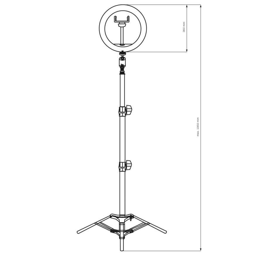 LED Dimbar lampa med stativ och hållare för vloggning LED/15W/5V 2700-6500K