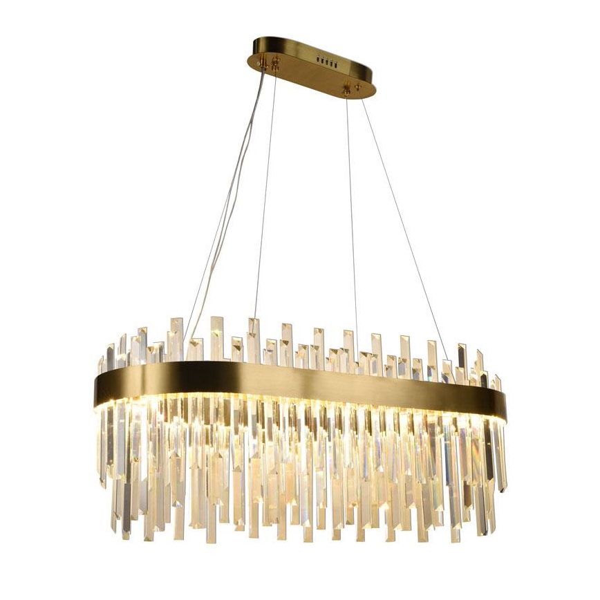 LED Dimbart kristallkrona på kabel LED/100W/230V 3000-6500K guld + fjärrkontroll